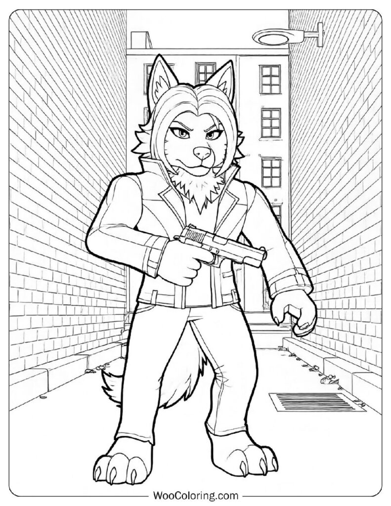 Willow Roblox Character Armed Grey Wolf from Piggy Universe