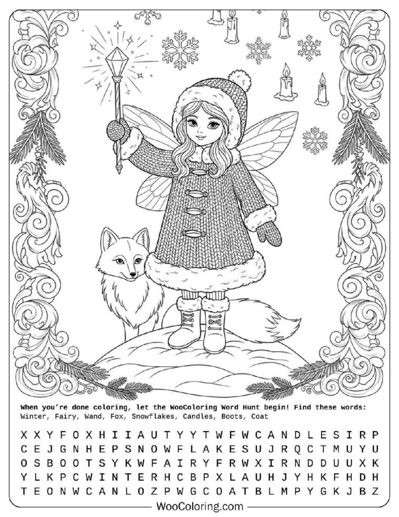 Winter Fairy Coloring Page