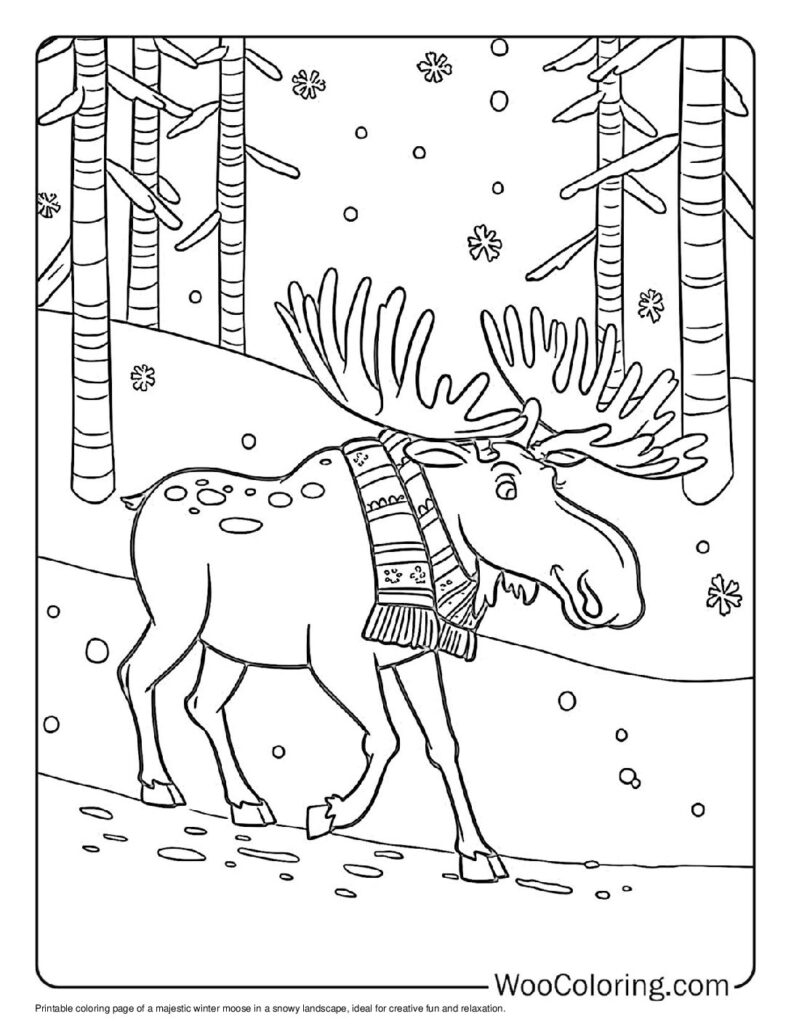 100  Moose coloring pages  Free PDF To Print  - 54