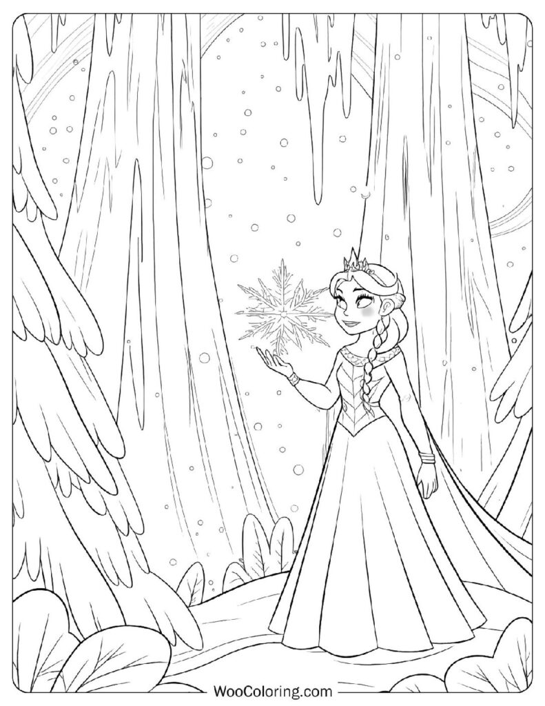 Winter Princess of Snowy Wonderlands To Color