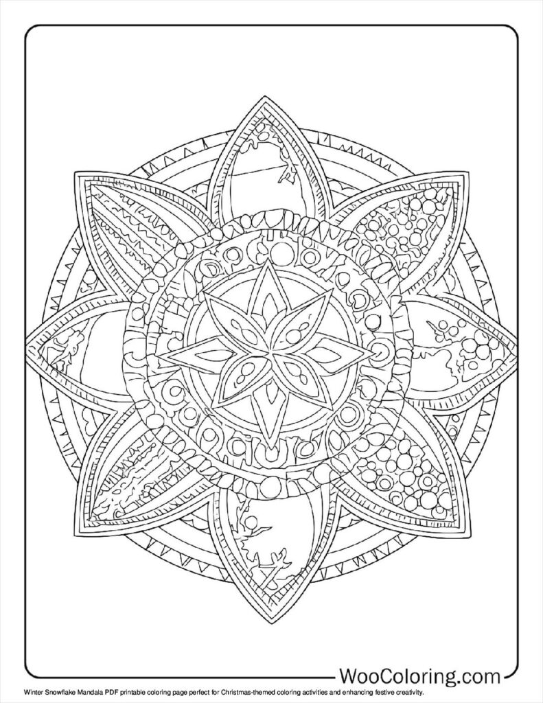 100 Christmas Mandala coloring pages Free PDF To Print - 47