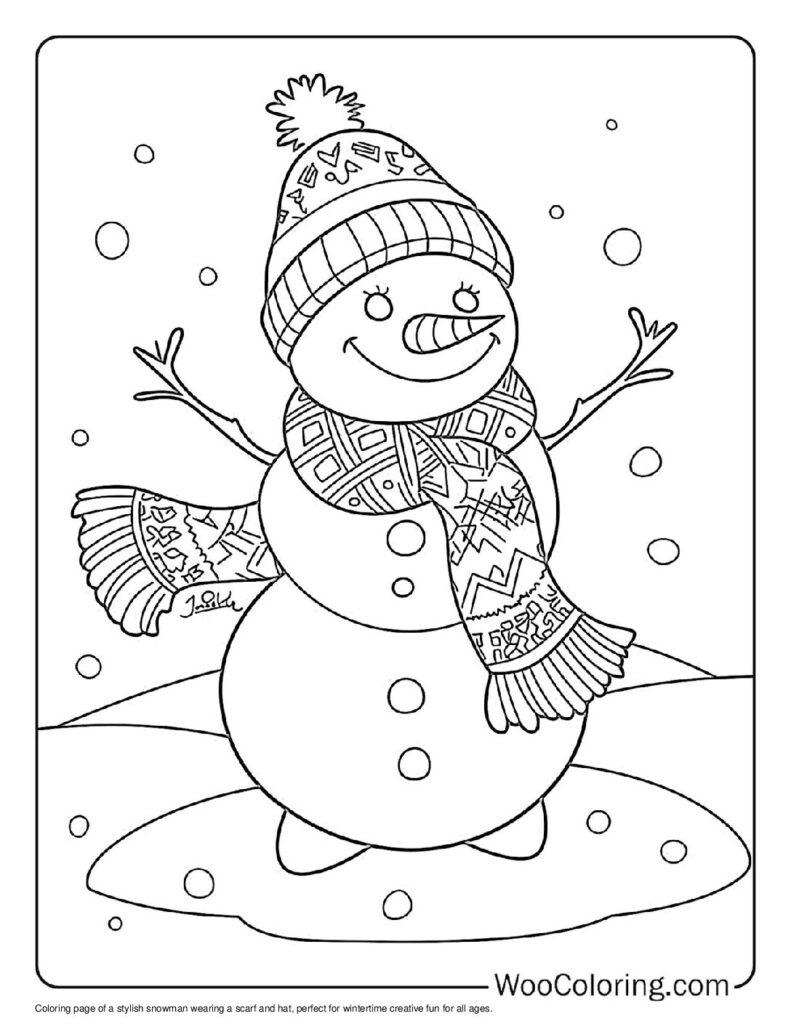100  Snowman coloring pages  Free PDF To Print  - 33