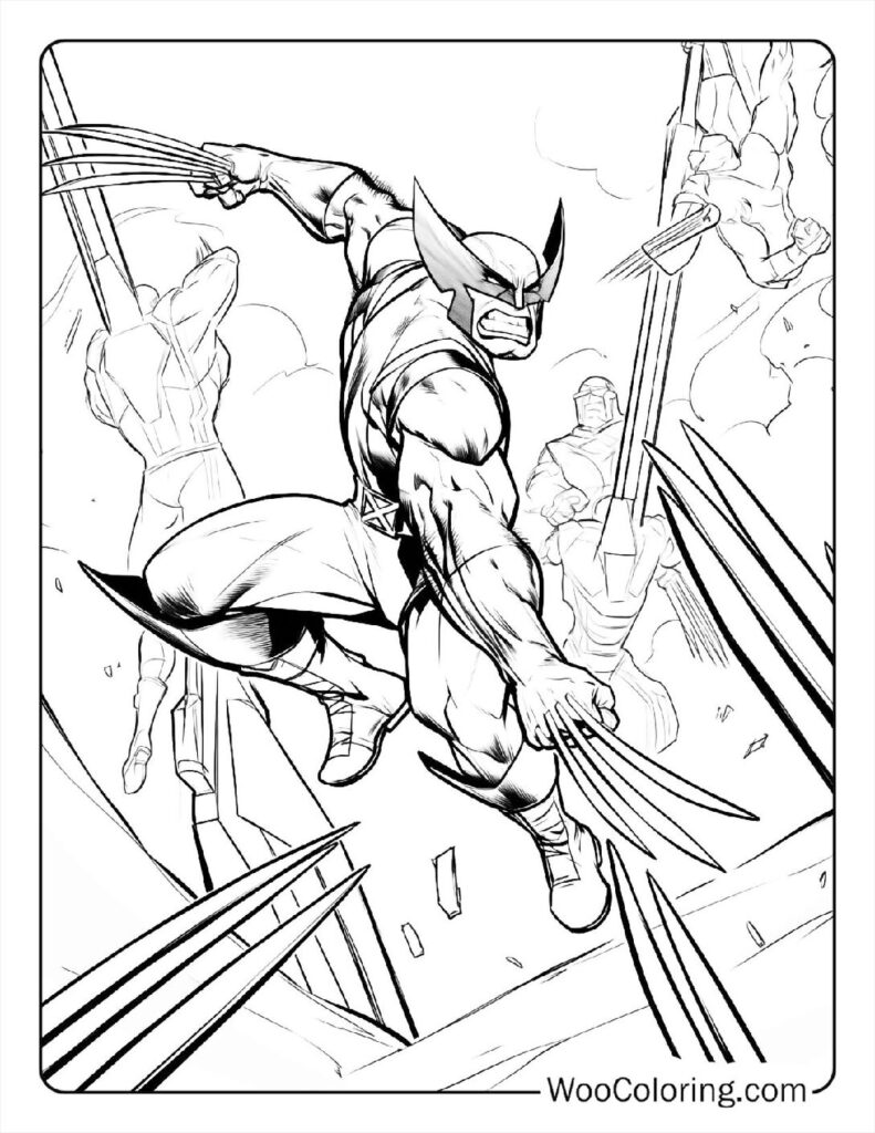 Wolverine's Battle with Robots
