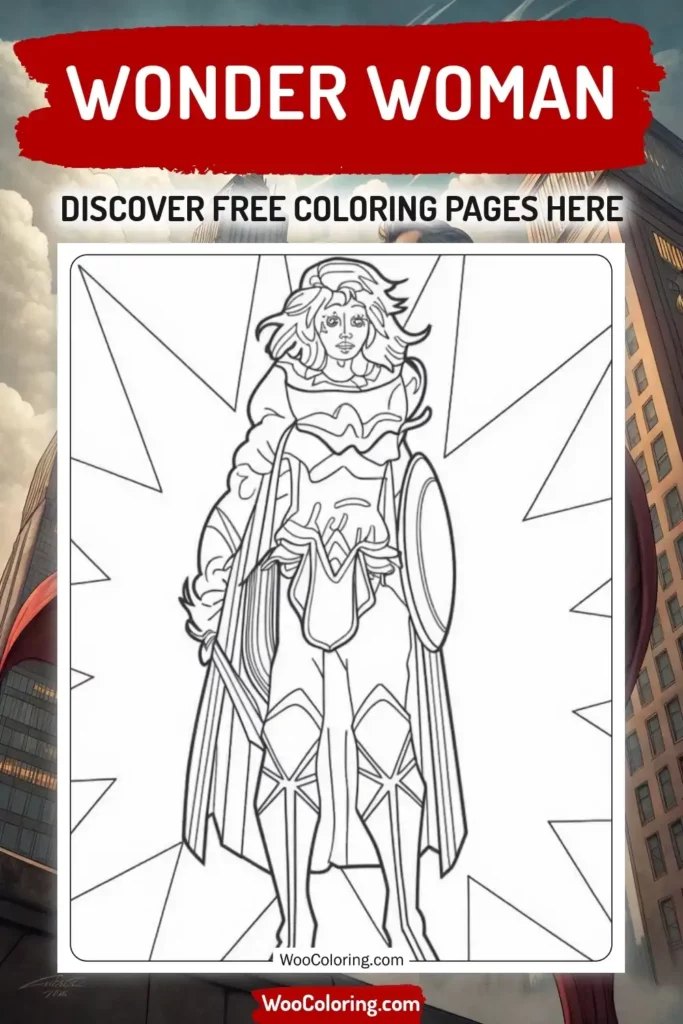 Wonder Woman coloring pages designs with superhero