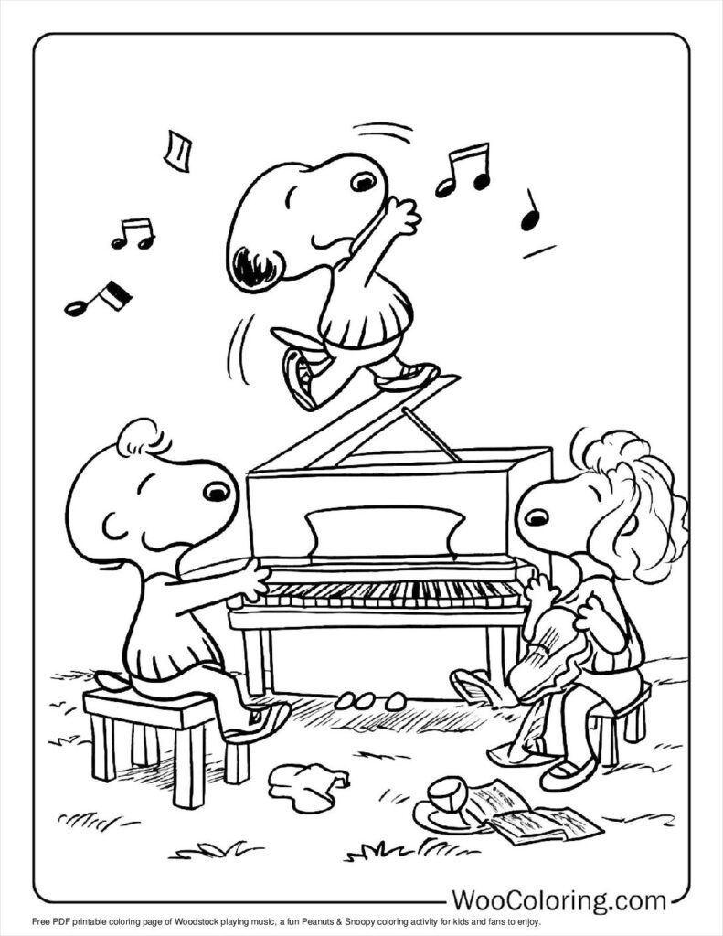100  Peanuts   Snoopy coloring pages  Free PDF To Print  - 24
