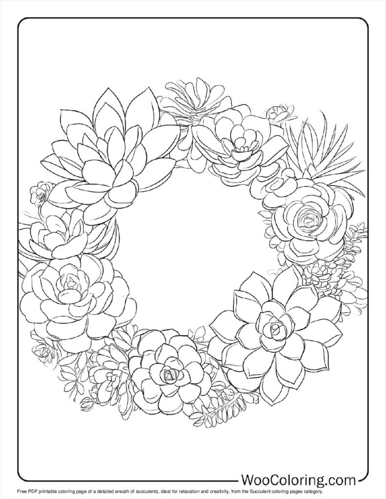 100  Succulent coloring pages  Free PDF To Print  - 97