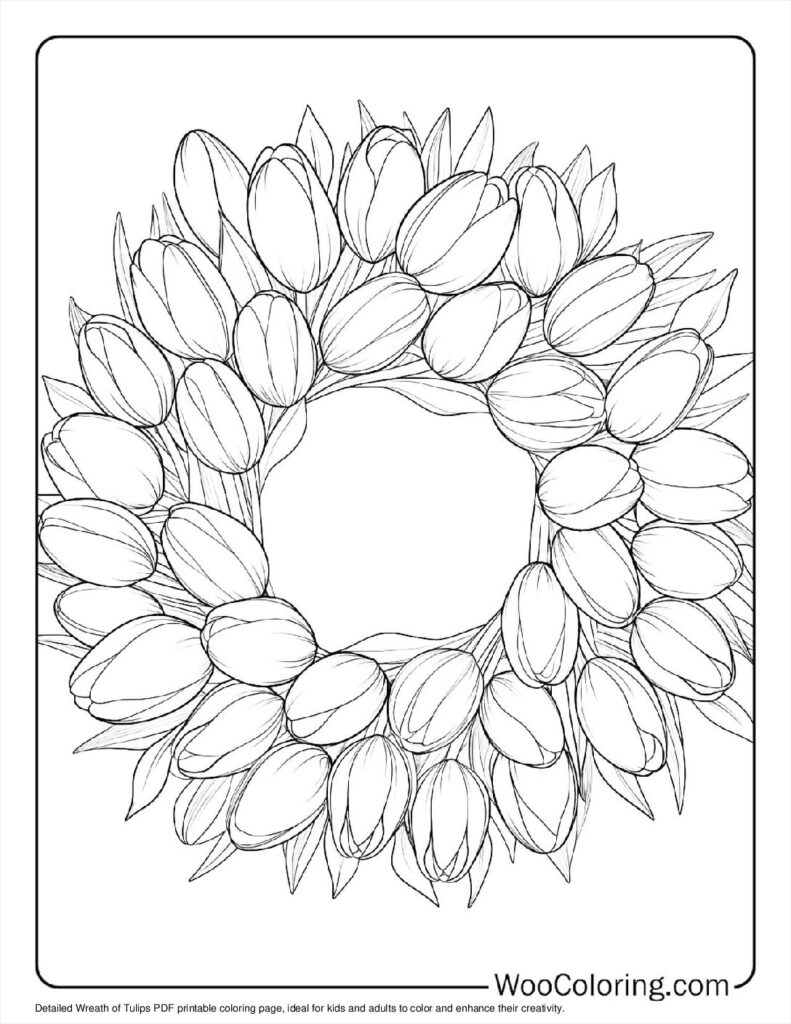 100  Tulip coloring pages  Free PDF To Print  - 75
