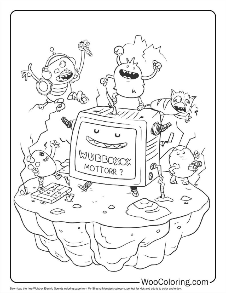 Wubbox Electric Sounds Coloring Page