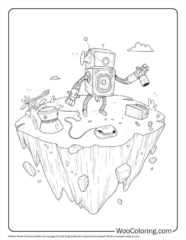 Wubbox Power Groove Coloring Page