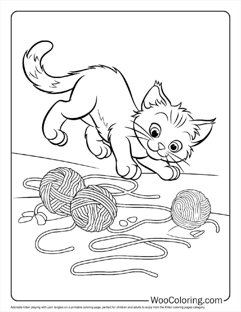 100  Kitten coloring pages  Free PDF To Print  - 9