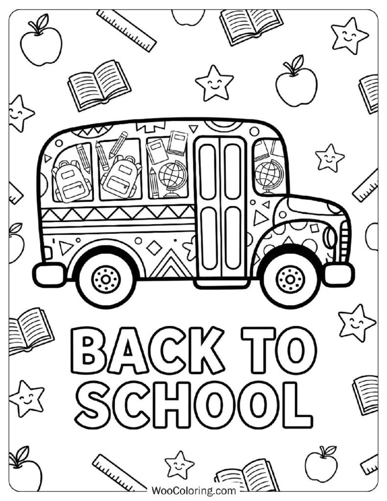 Yellow School Bus Drawing for Back to School