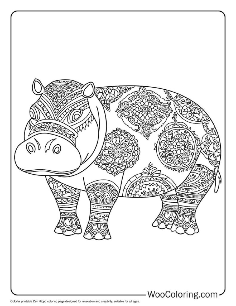 100  Hippo coloring pages  Free PDF To Print  - 73