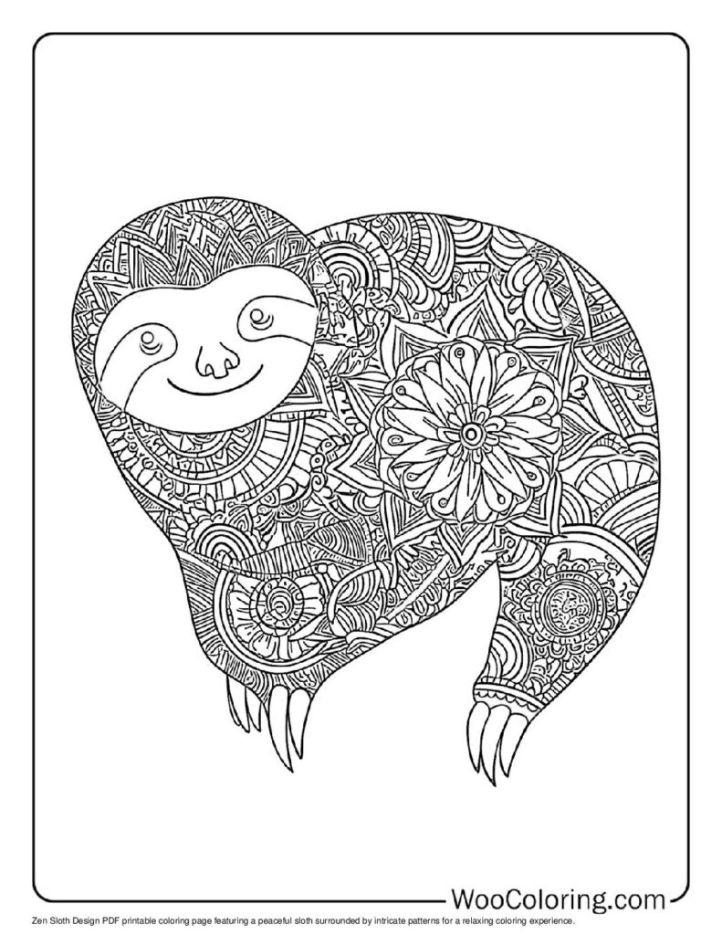 100  Sloth coloring pages  Free PDF To Print  - 95