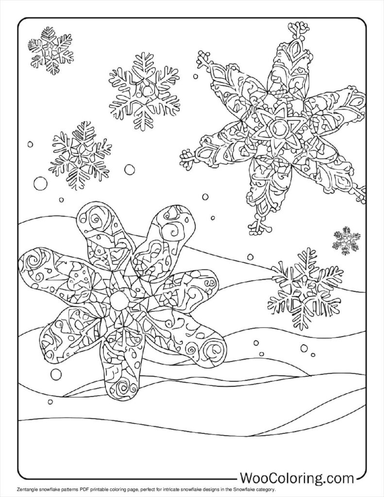 100  Snowflake coloring pages  Free PDF To Print  - 74